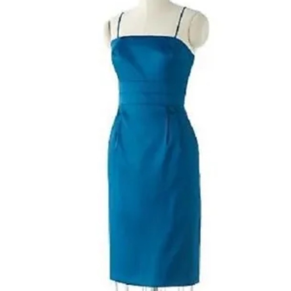 AB Studios Teal Spaghetti Strap Pleated Empire Waist Pockets Cocktail NWT S10
